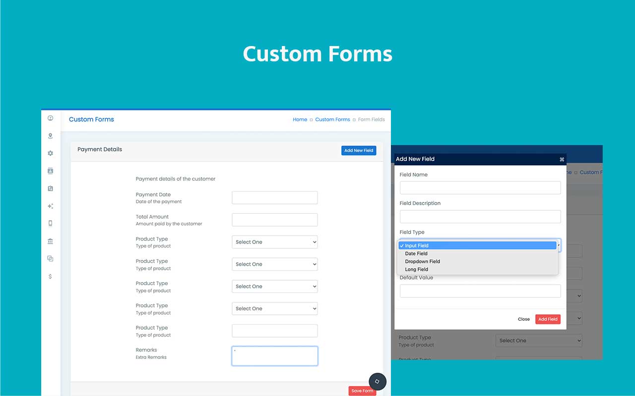 Custom forms interface