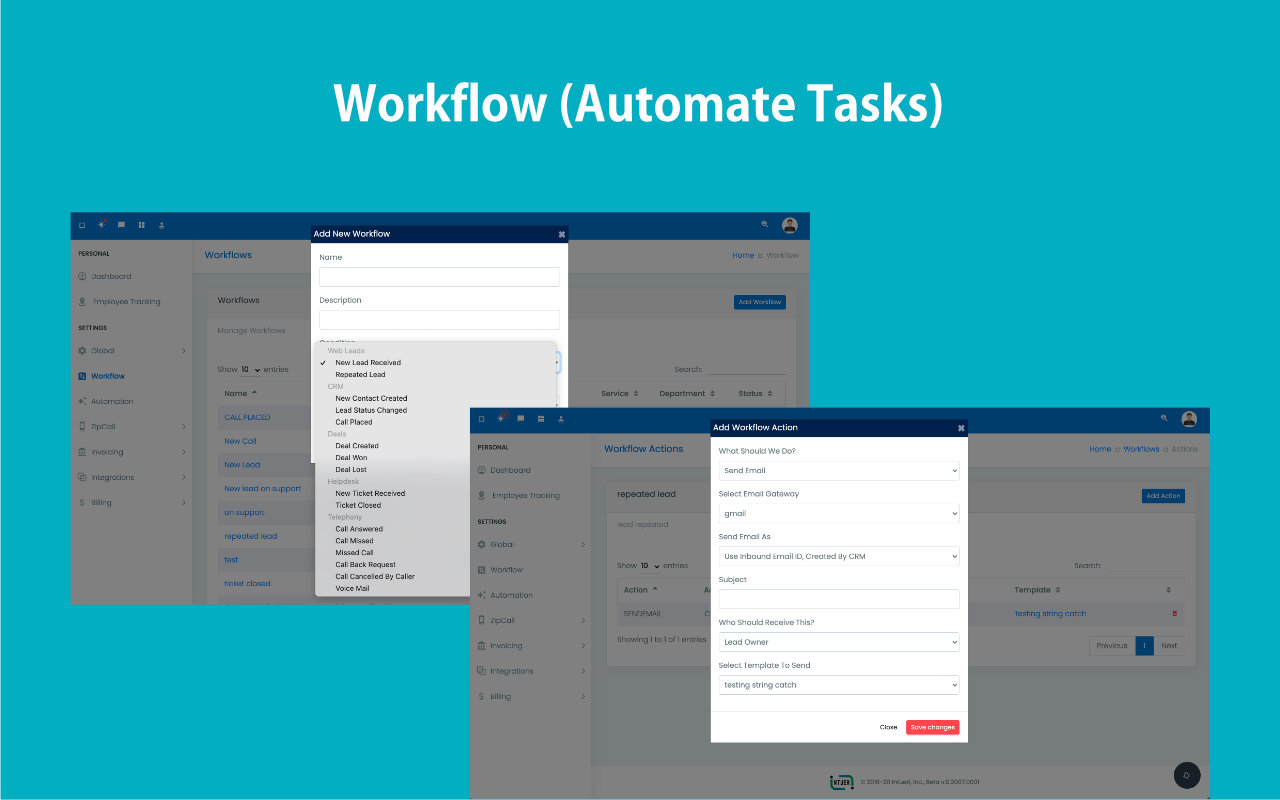 Workflow automation CRM preview